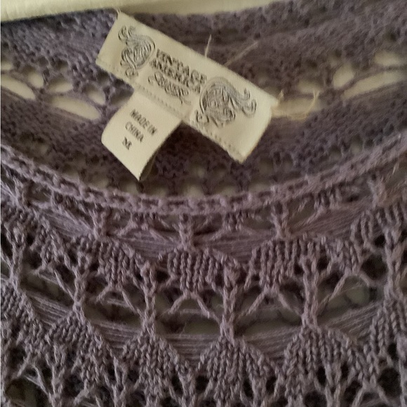 Vintage America crocheted sweater purple nice pattern size Med 💕 - Picture 8 of 11